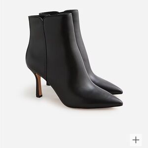 JCrew Pointed ankle booties - black leather